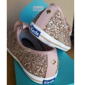 Kate Spade x Keds Rose Gold Glitter Shoes